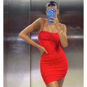 Princess Polly Penney Red Body Con Dress Sz 4